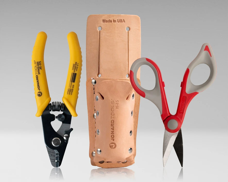 Fiber Stripper & Kevlar® Shears Kit with Leather Pouch