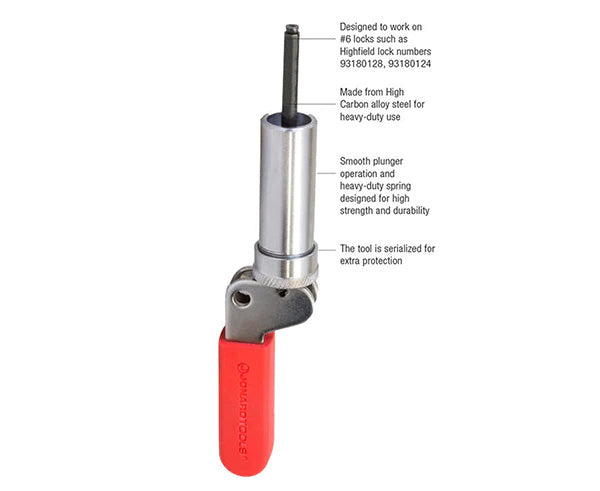 6 Barrel-Lock Key - Highfield 93180128 & 93180124 Compatible