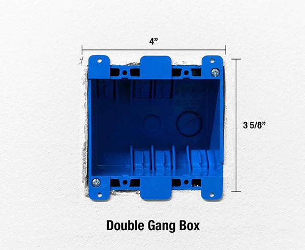 Dual-gang wall box template with clear measurement markings