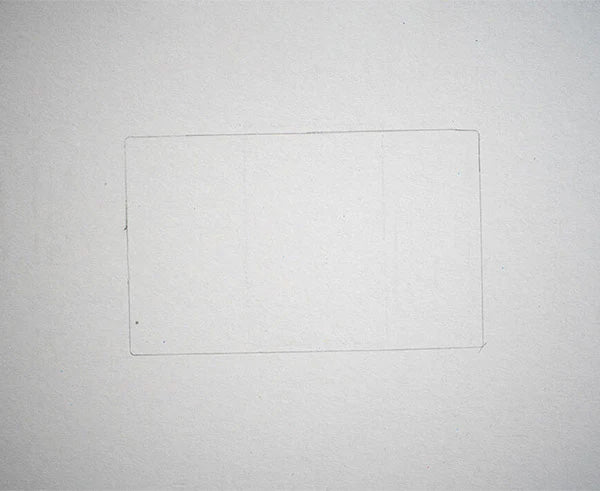 Technical illustration of a multi-gang box template on a white background