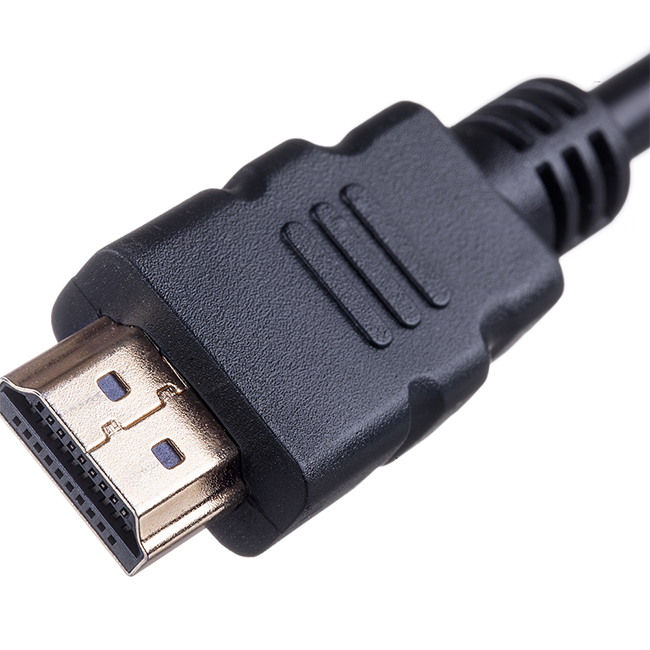 HDMI cable connector on a white background