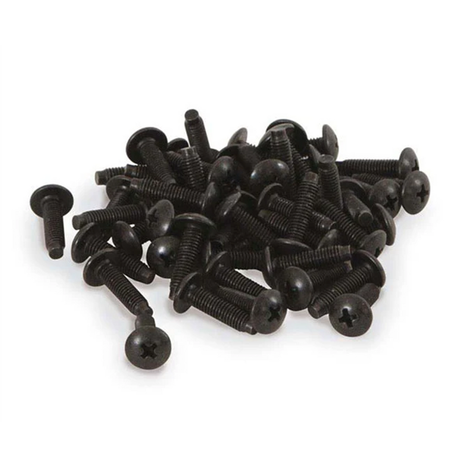 12-24 Rack Mount Screws - Hardened Steel, Black Oxide, Easy-Start Pilot Point (50-5000ct)
