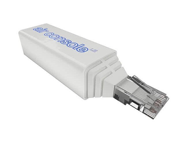 An Airconsole LE bluetooth management device with RJ45 connector.