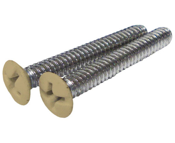Close-up of two screws provided for wall plate installation