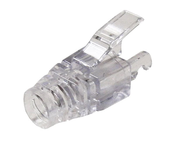 Strain relief boot for shielded cat5e ez-rj45 modular plugs showing cable entry.