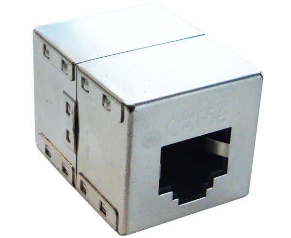 Cat5e shielded inline coupler with ethernet port.