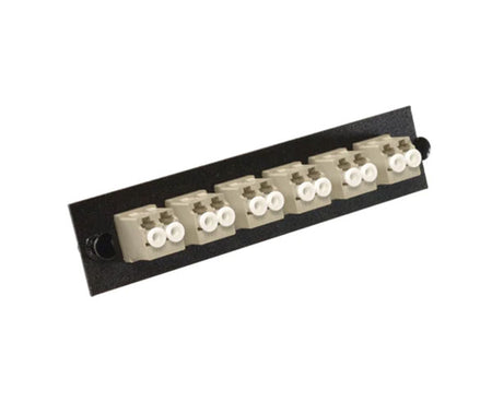LC multimode LGX adapter plate with 6 duplex couplers.