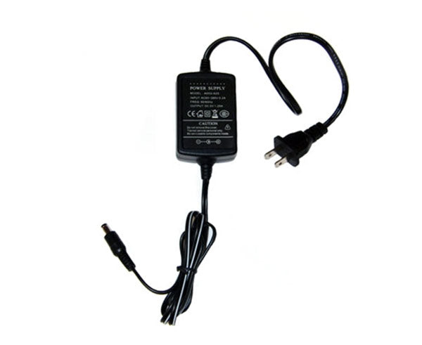 A black North American AC to DC power supply.