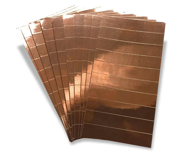 Ten copper foil strips.