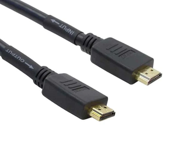 Two black HDMI connectors with CL3 rated cable.