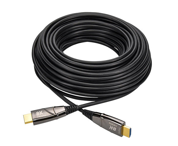 A coiled eARC HDMI cable with black jacket.