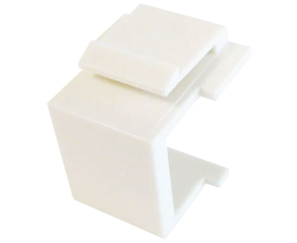White keystone insert for standard wall plates.