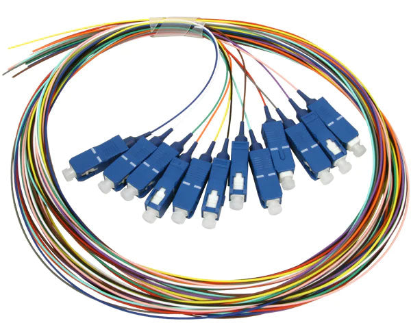 12 strand single-mode upc sc fiber optic pigtail.