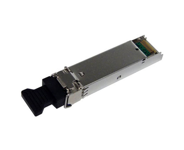 1000BASE-BX10-U WDM bi-directional single-mode SFP fiber transceiver showing connector.