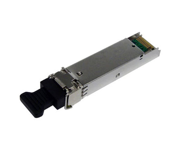 1000BASE-BX10-D WDM bi-directional single-mode SFP fiber transceiver showing connector.