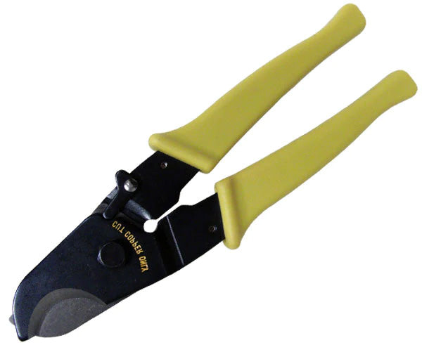 A 100 pair telco cable cutter with yellow handles