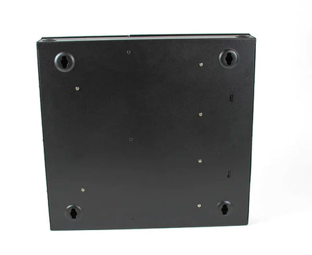 Double door wall mount fiber patch panel rear mounting layout.