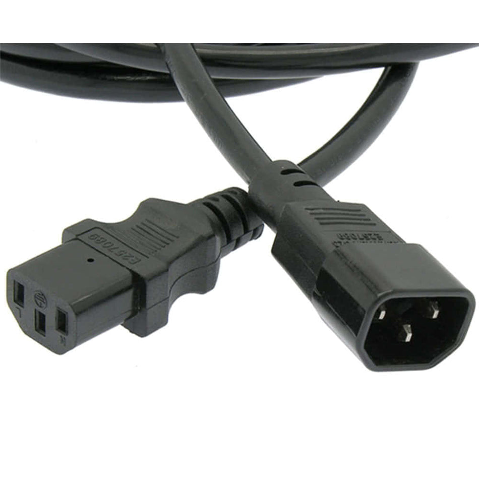 A black C13 to C14 power cord, 16/3 rated.