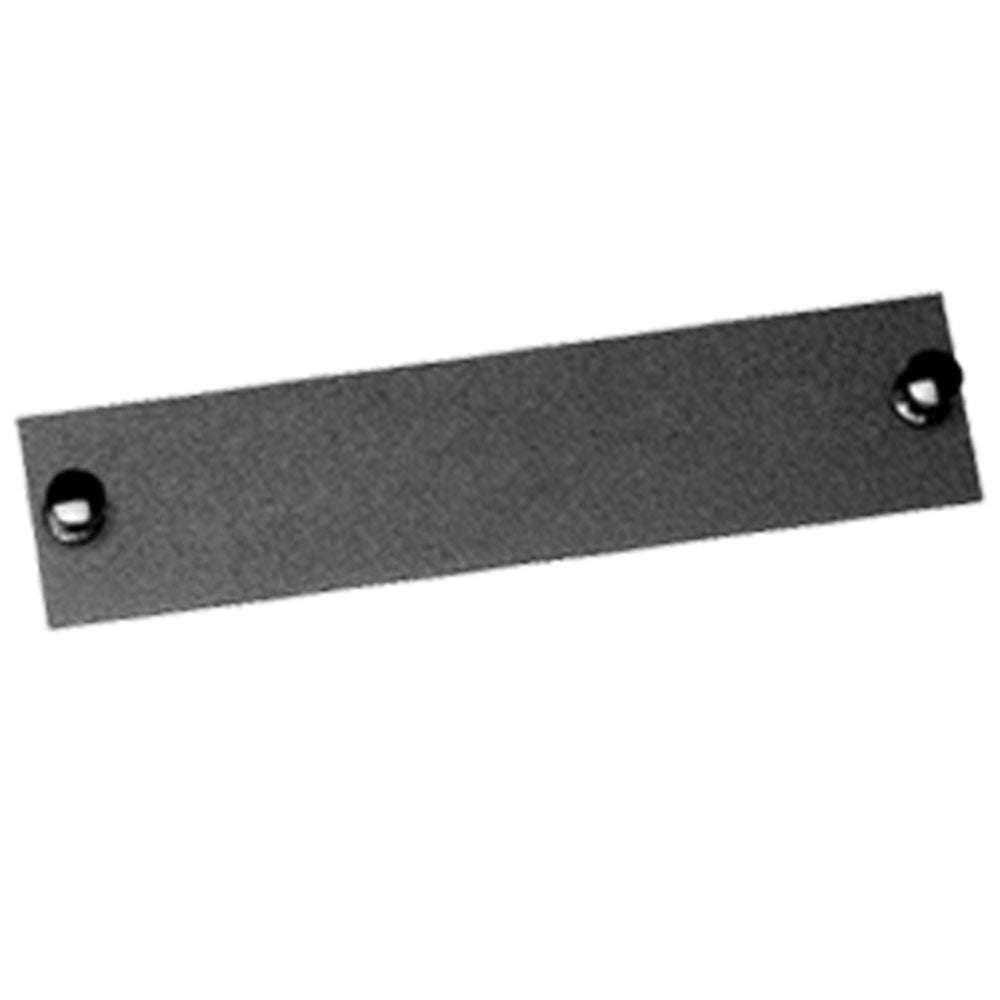 Black steel blanking plate for LGX fiber patch panels.