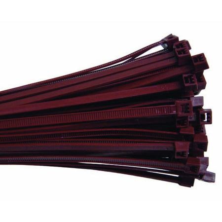 A pile of red plenum rated cable ties.