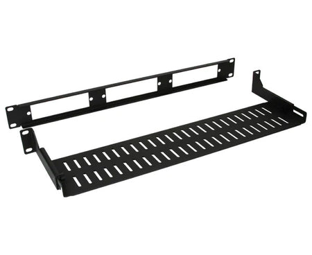 1U adjustable rack mount LGX fiber patch panel housing with rear cable support.