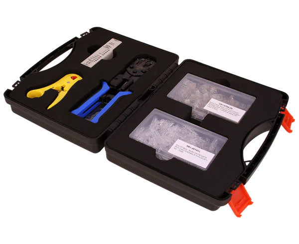 Cat 6 data network termination tool kit in a solid carry case.