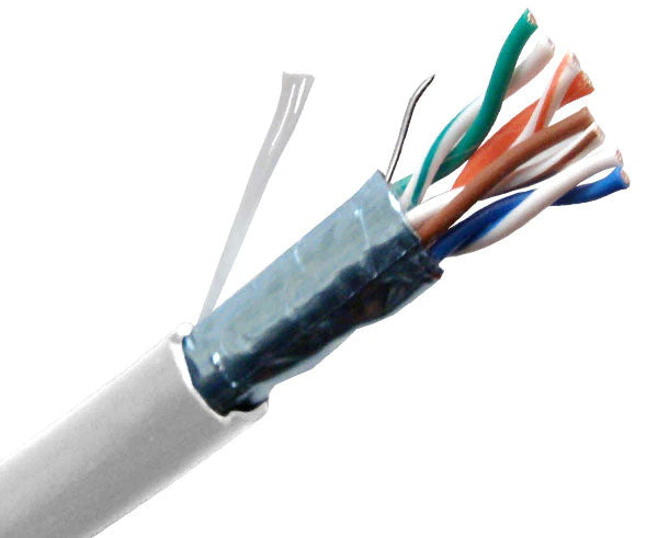 CAT5E CM Rated Bulk Ethernet Cable, Stranded Copper, FTP, 24 AWG - 1,000 ft